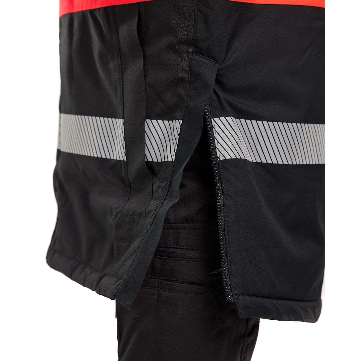 Blaklader Winter Parka Hi-Vis 4485 #colour_black-red-hi-vis