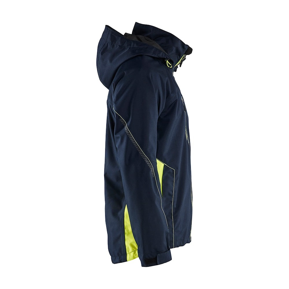Blaklader Shell Jacket 4790 #colour_dark-navy-blue-hi-vis-yellow