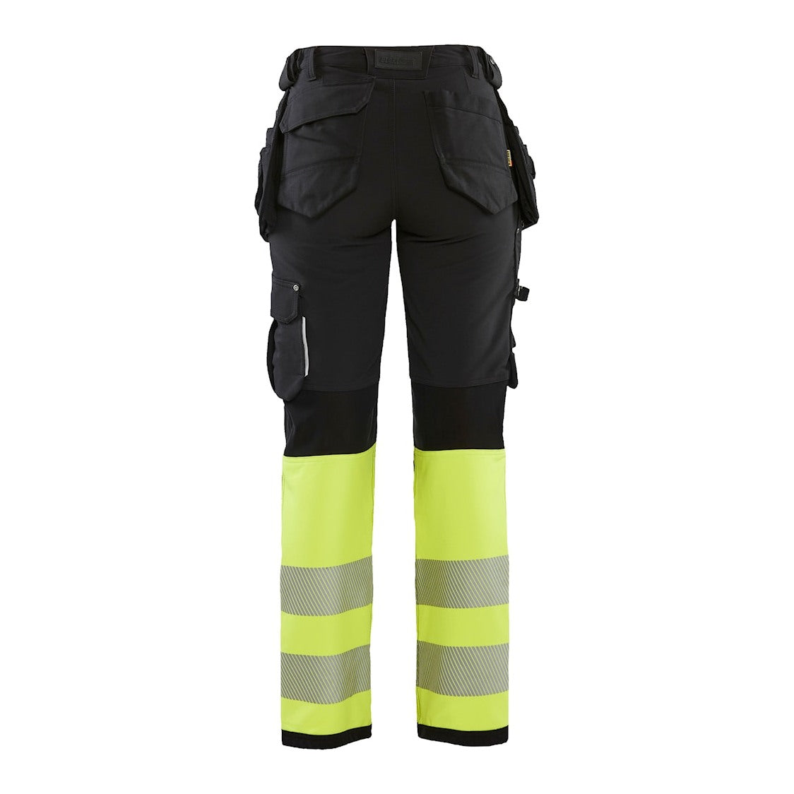 Blaklader Women's Hi-Vis 4-Way-Stretch Trousers 7193 #colour_black-hi-vis-yellow
