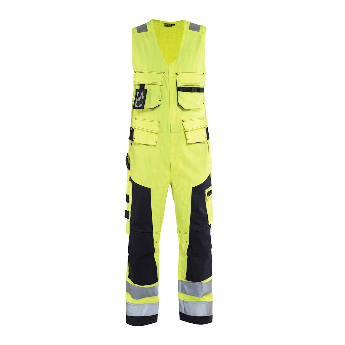Blaklader Multinorm Sleeveless Overall 2678 #colour_hi-vis-yellow-navy-blue