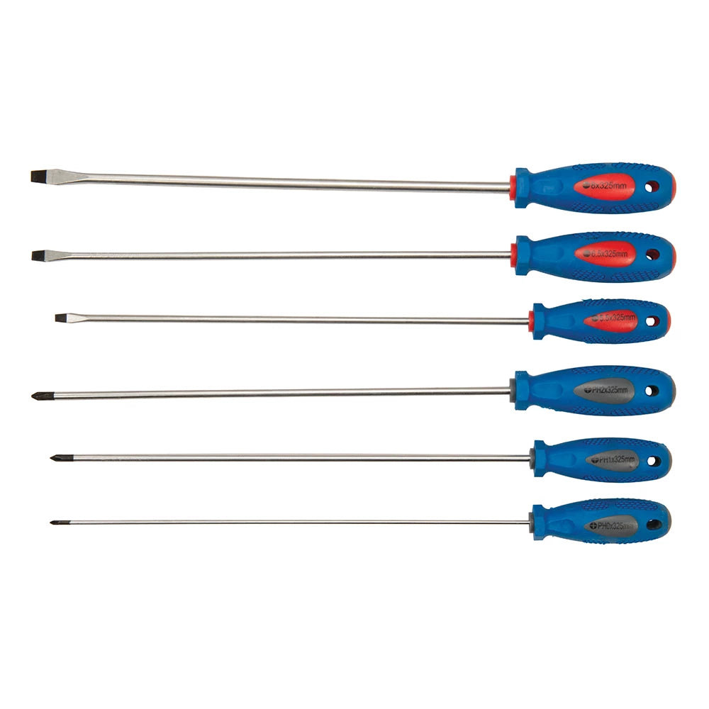 Silverline Extra-Long Screwdriver Set 6Pce