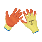 Sealey Super Grip Knitted Gloves Latex Palm (Large) - Pack of 12 Pairs