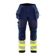 Blaklader Softshell Hi-Vis Trousers 1821 #colour_navy-blue-hi-vis-yellow