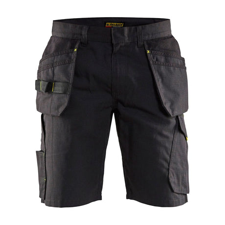 Blaklader Service Shorts with Nailpockets 1494 #colour_black-hi-vis-yellow