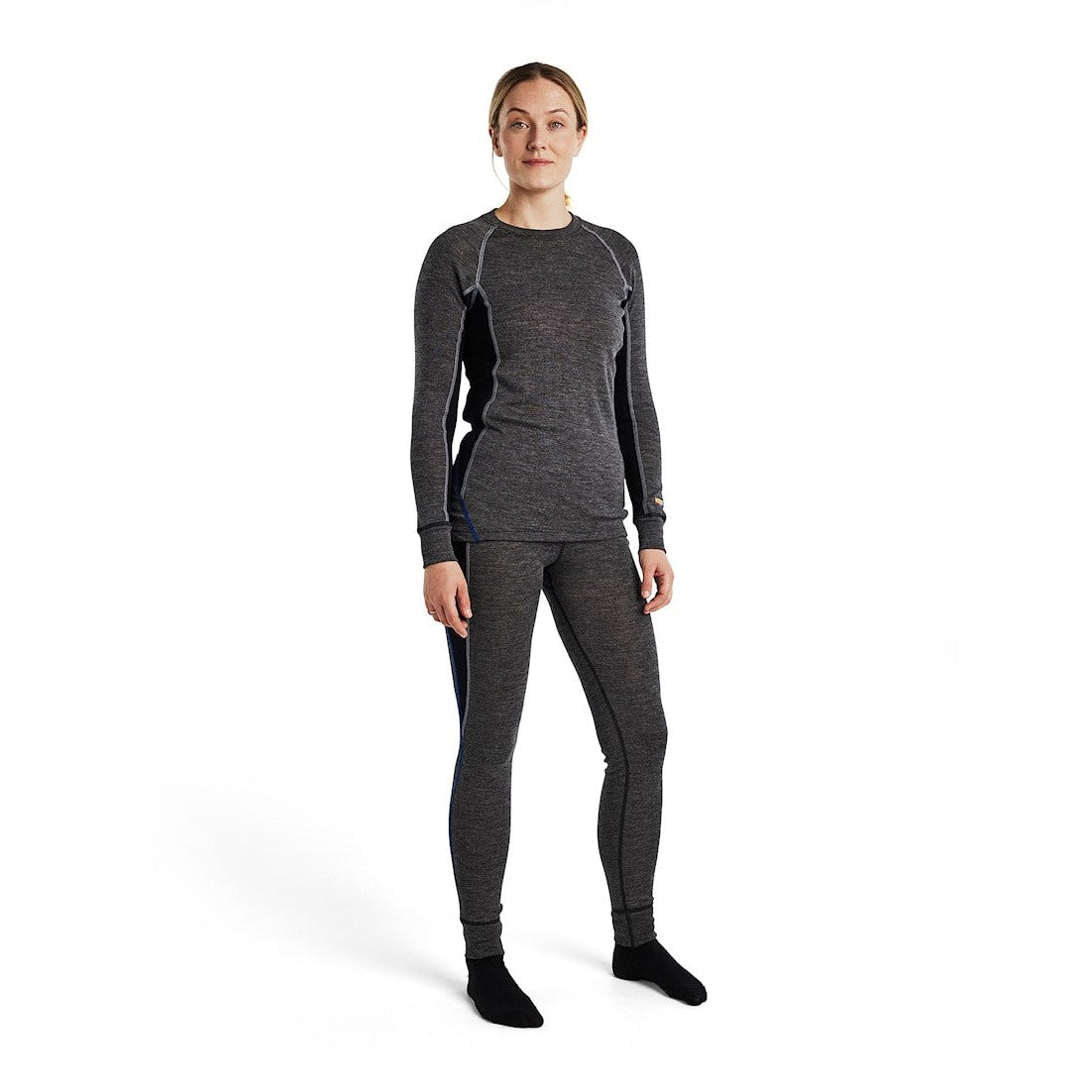 Blaklader Women's Underwear Top Warm 100% Merino 7200 #colour_mid-grey-black
