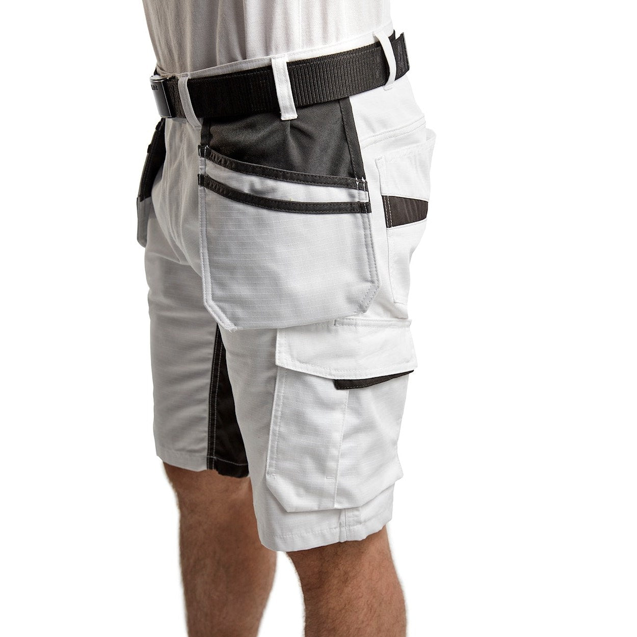 Blaklader Painters Shorts with Stretch 1099 #colour_white-dark-grey