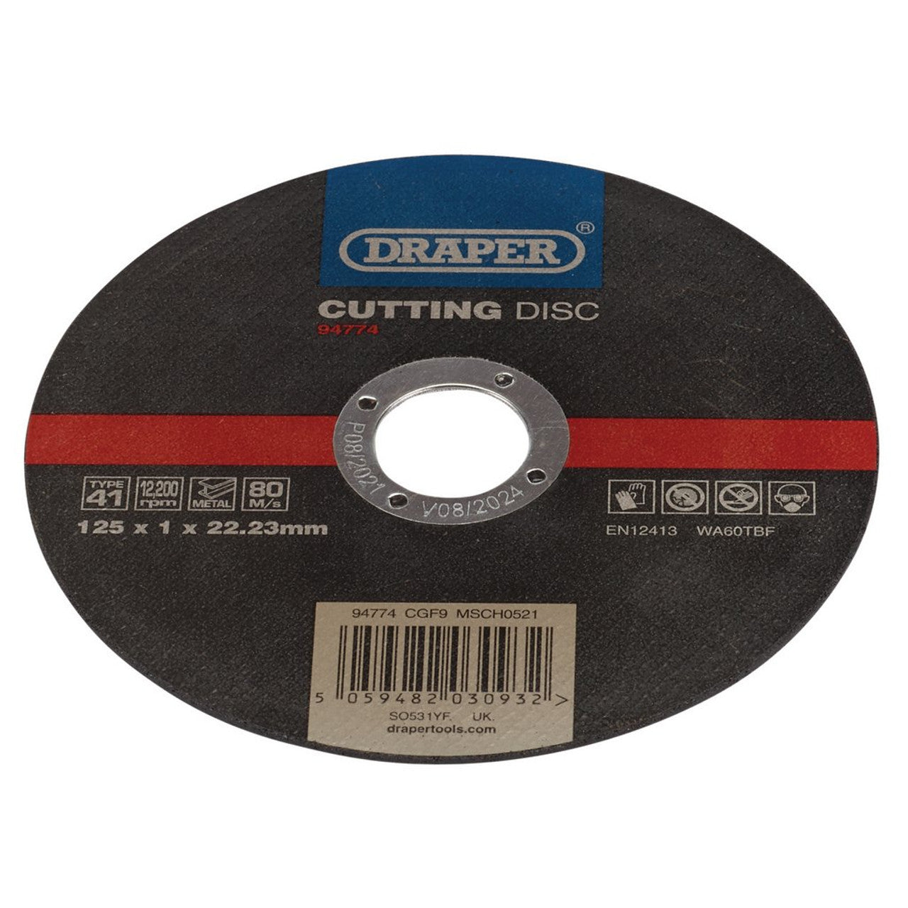 Draper Tools Metal Cutting Disc, 125 x 1 x 22.23mm