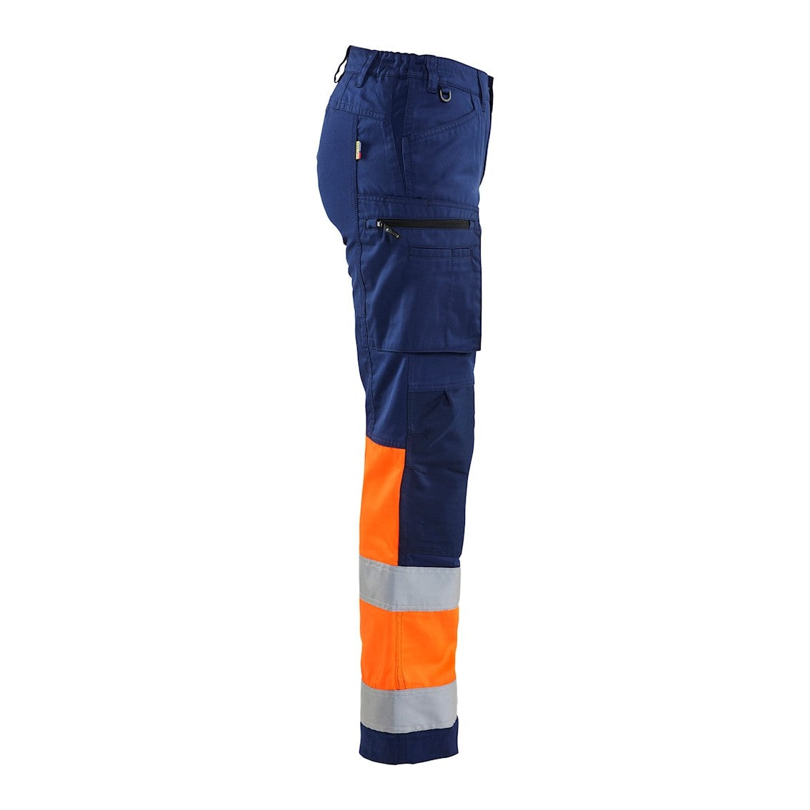 Blaklader Women's Hi-Vis Trousers with Stretch 7161 #colour_navy-blue-orange