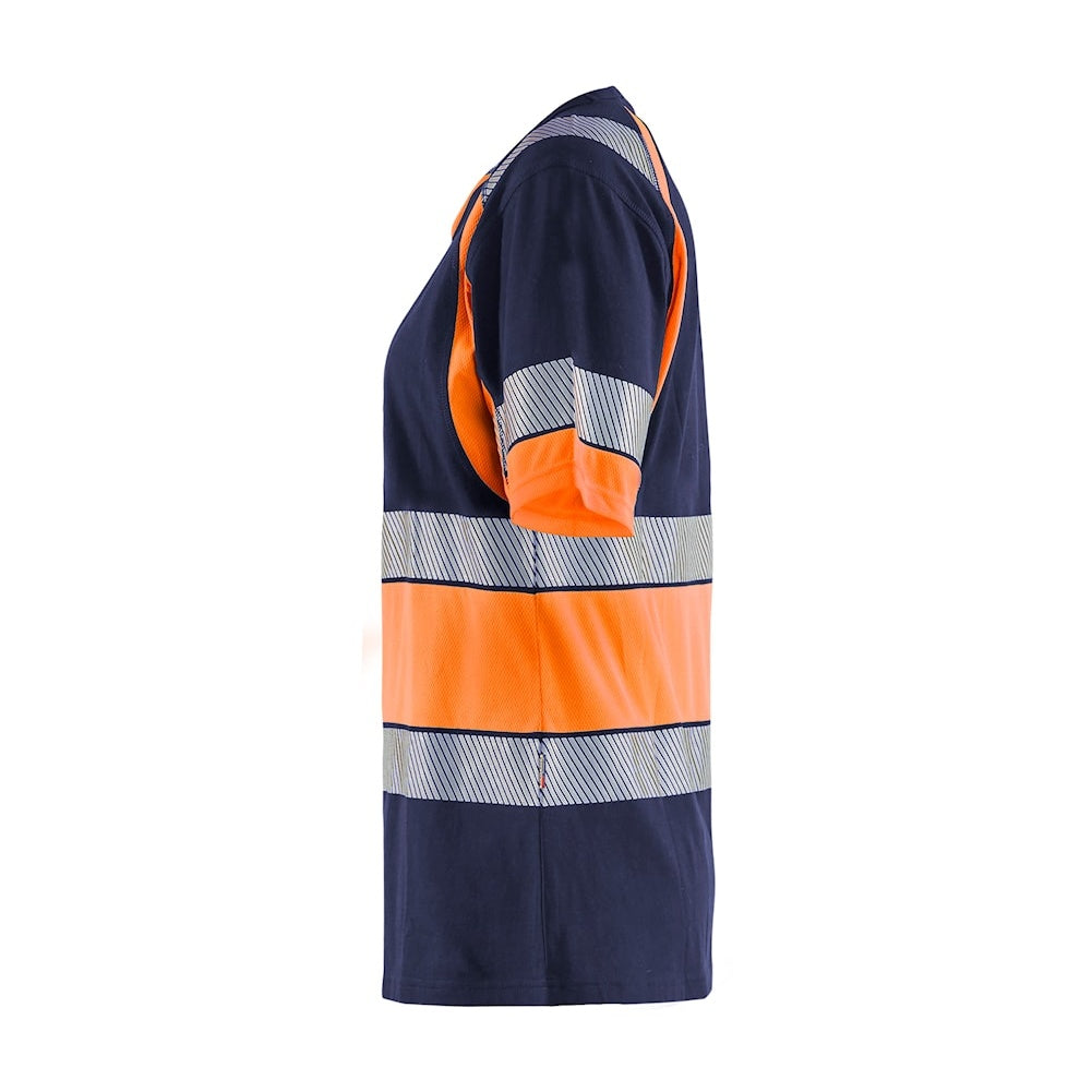 Blaklader Women's Hi-Vis T-Shirt 3410 #colour_navy-blue-orange
