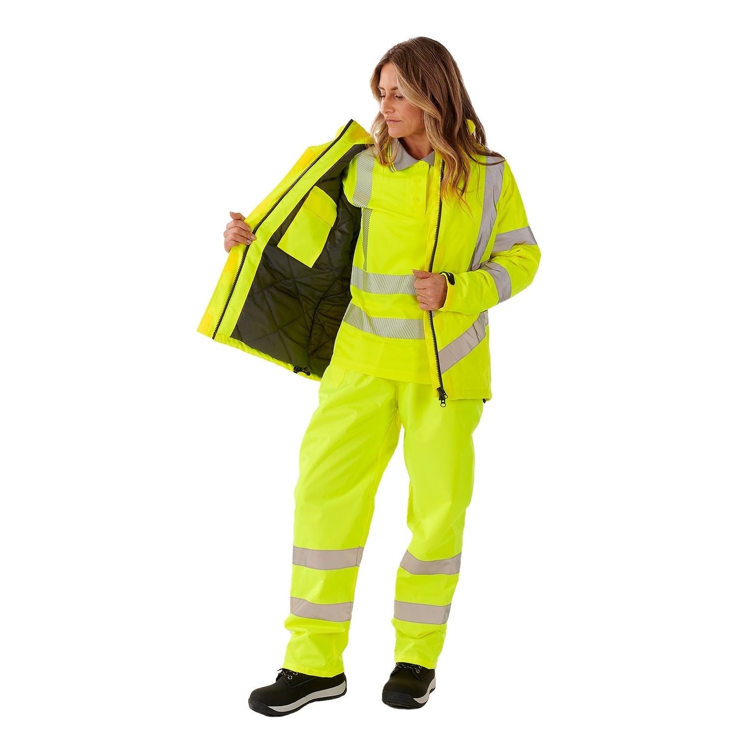Supertouch Ladies Hi Vis Yellow Kamela Padded Jacket