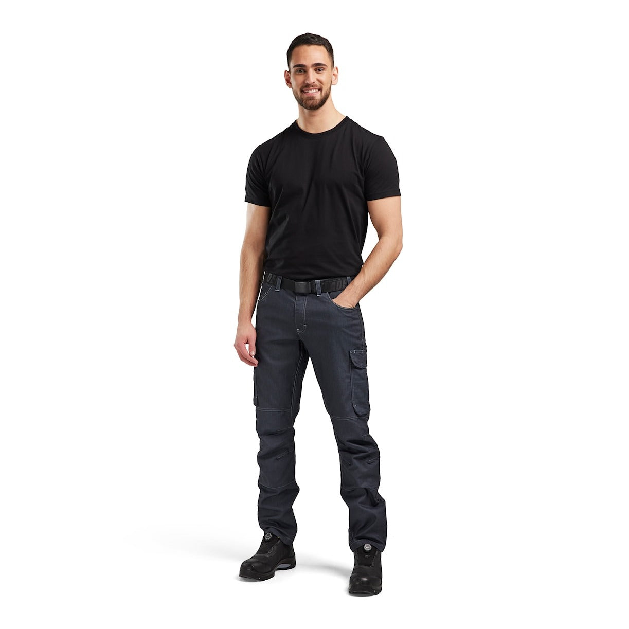 Blaklader Service Trousers Denim Stretch 1439 #colour_navy-blue