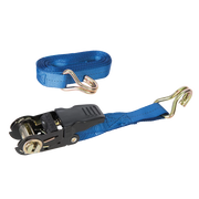 Silverline Rubber-Handled Ratchet Tie Down Strap J-Hook 4.5m x 25mm - Rated 350kg/Capacity 700kg