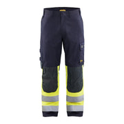 Blaklader Multinorm Inherent Trousers 1488 #colour_navy-blue-hi-vis-yellow