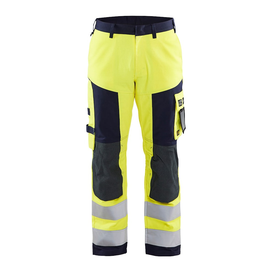 Blaklader Multinorm Craftsman Trousers 1578 #colour_hi-vis-yellow-navy-blue