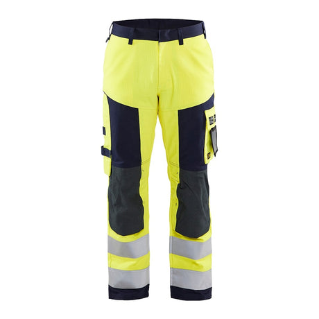 Blaklader Multinorm Craftsman Trousers 1578 #colour_hi-vis-yellow-navy-blue