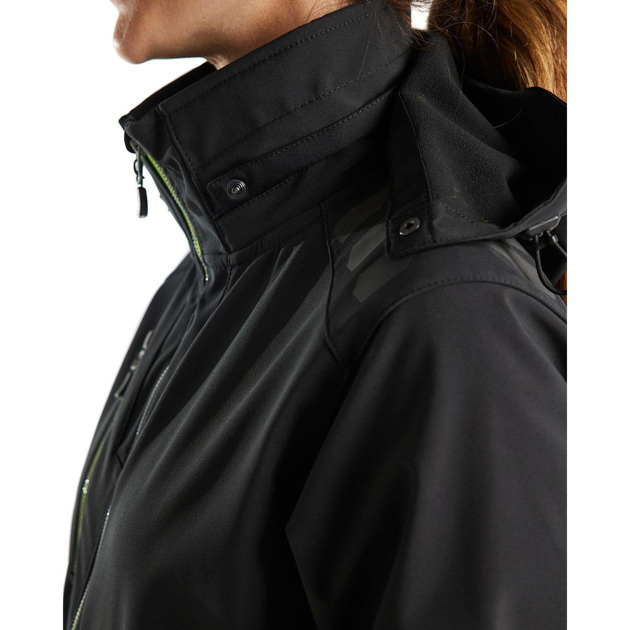 Blaklader Women's Softshell Jacket 4719 #colour_black-hi-vis-yellow