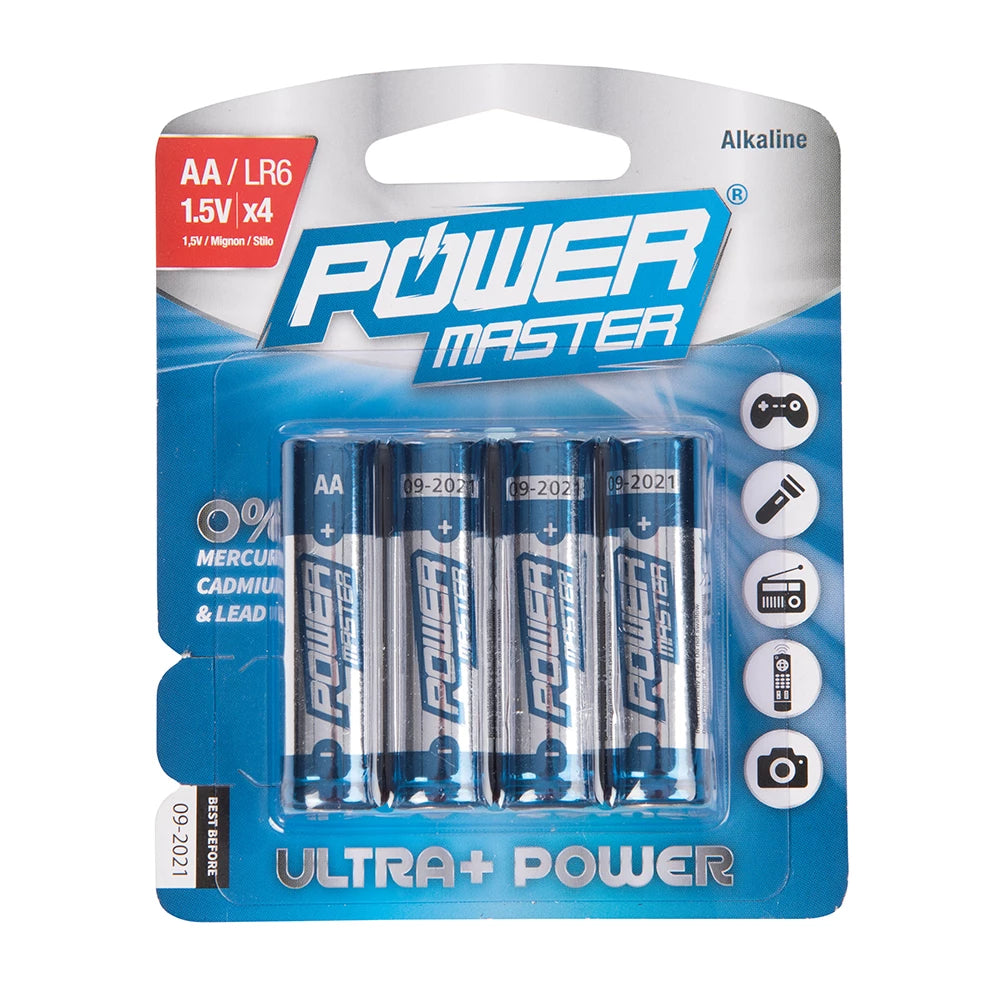 Powermaster AA Super Alkaline Battery Lr6 4Pk