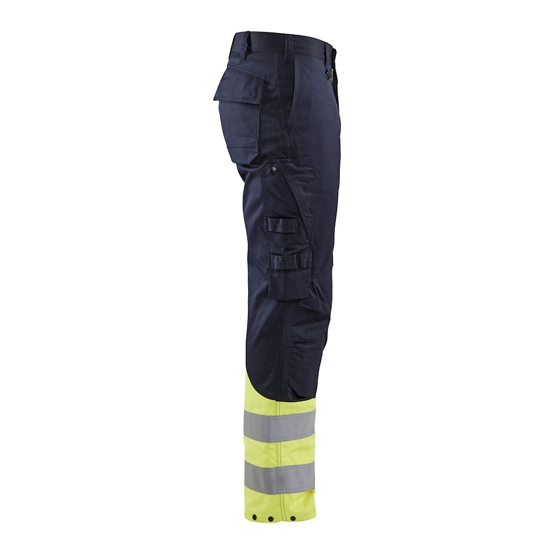 Blaklader Trousers Inherent Steel 1705 #colour_navy-blue-hi-vis-yellow