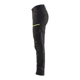 Blaklader Women's Service Trousers with Stretch 7166 #colour_black-hi-vis-yellow