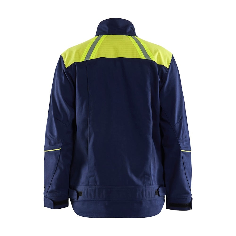 Blaklader Welding Jacket 4801 #colour_navy-blue-hi-vis-yellow