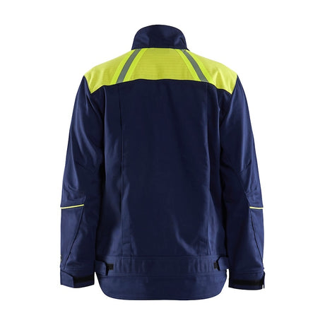 Blaklader Welding Jacket 4801 #colour_navy-blue-hi-vis-yellow