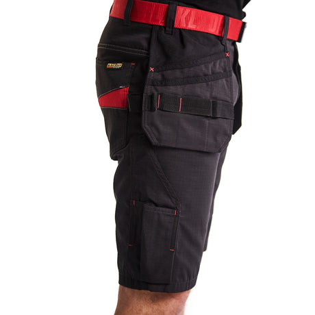 Blaklader Service Shorts with Nailpockets 1494 #colour_black-red