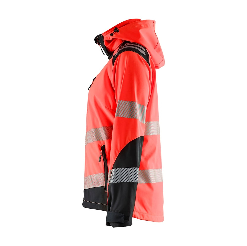 Blaklader Women's Hi-Vis Softshell Jacket 4791 #colour_red-hi-vis-black