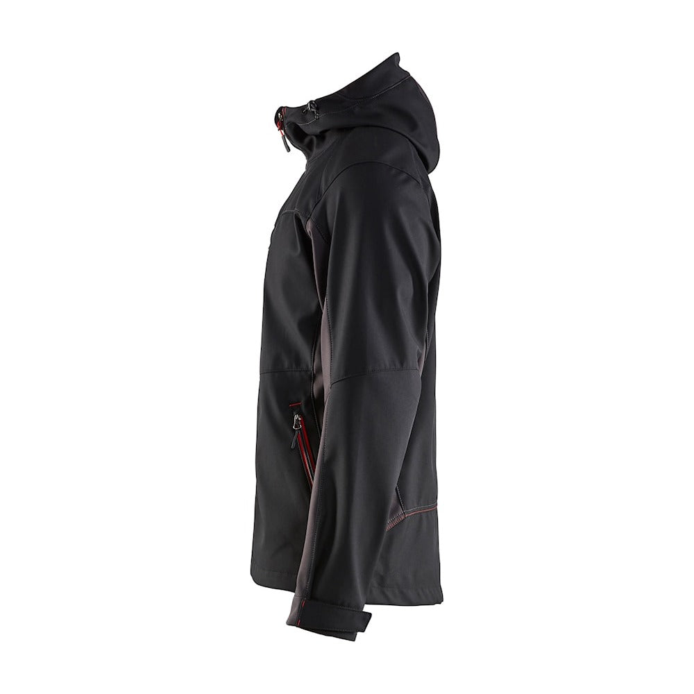 Blaklader Softshell Jacket with Hood 4753 #colour_black-red