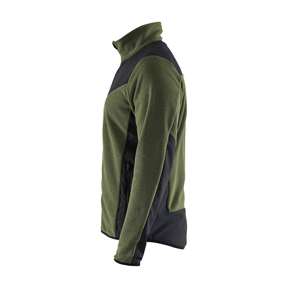 Blaklader Knitted Jacket with Softshell 5942 #colour_autumn-green-black