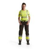 Blaklader Women's Hi-Vis Trousers with Stretch 7161 #colour_black-hi-vis-yellow