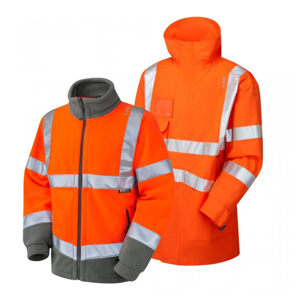 Leo Workwear CLOVELLY + HARTLAND Leo 3-in-1 Anorak + Fleece Jacket