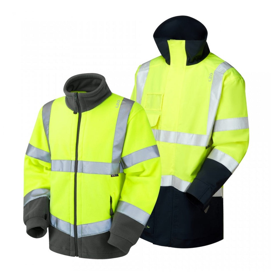 Leo Workwear CLOVELLY + HARTLAND Leo 3-in-1 Anorak + Fleece Jacket