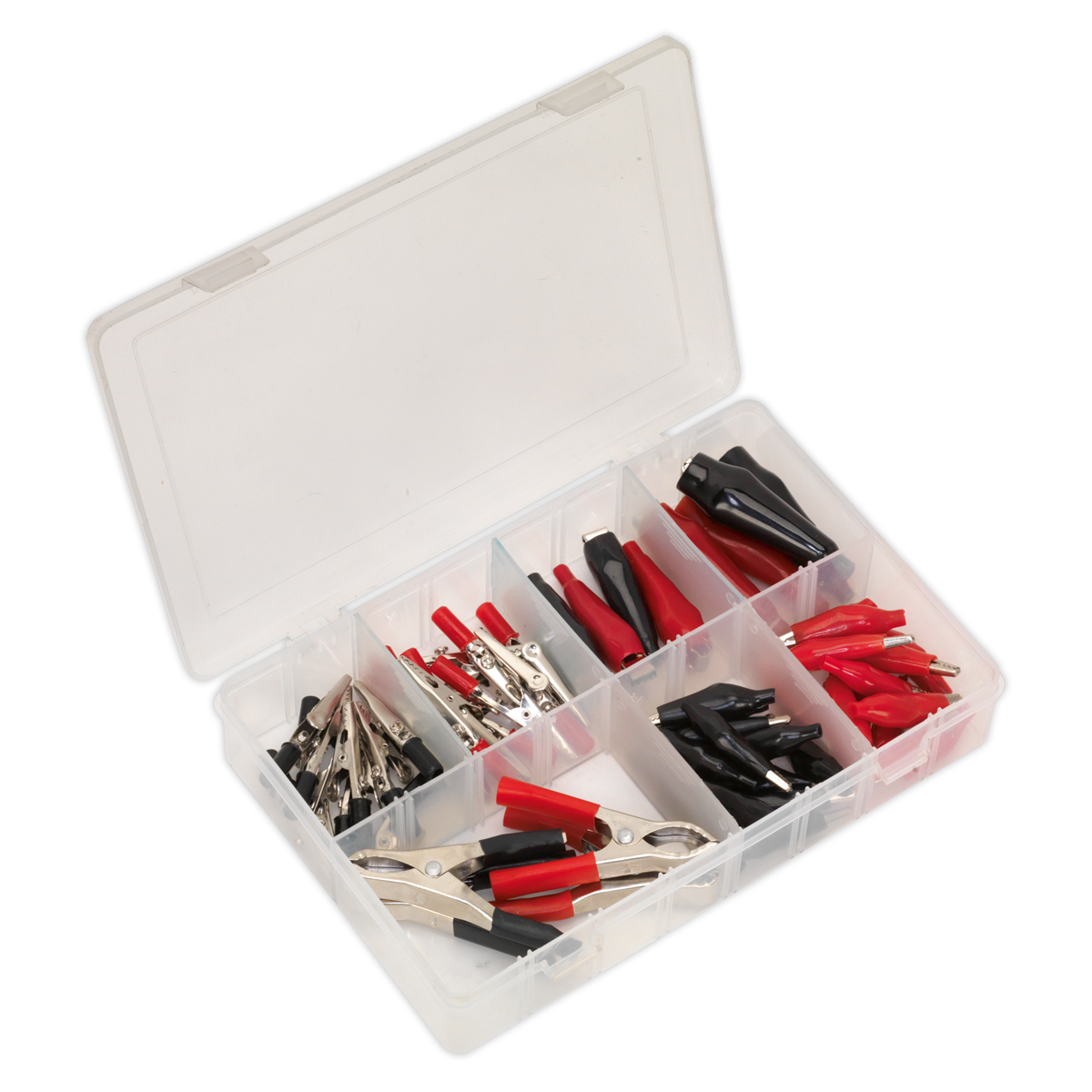 Sealey Crocodile Clip Assortment 60pc Black & Red