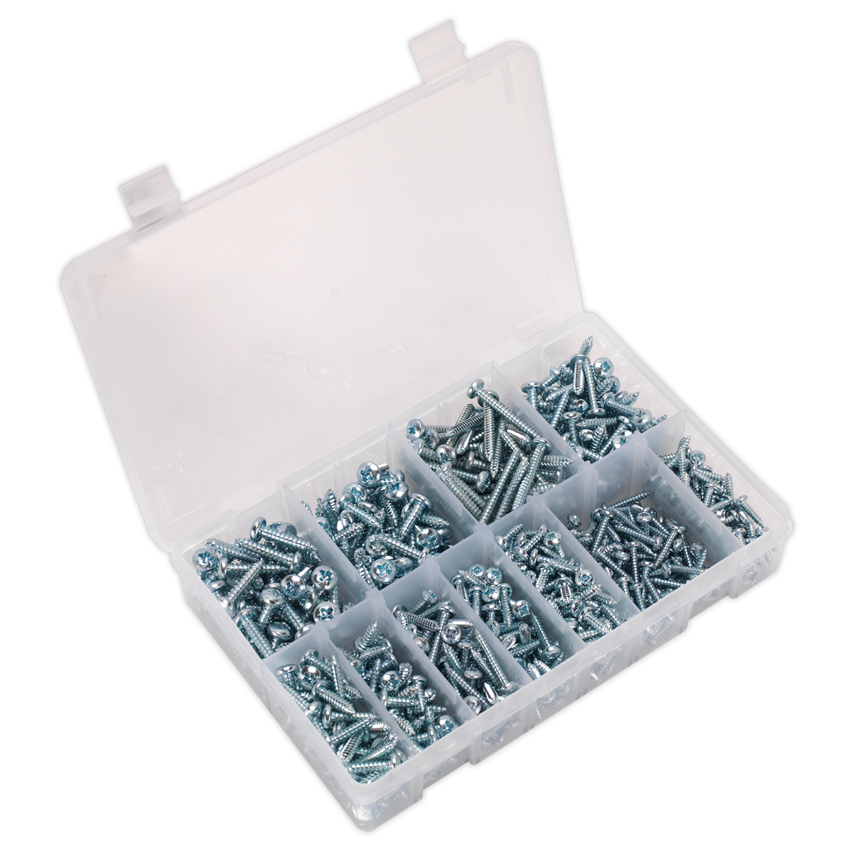 Sealey Self-Tapping Screw Assortment DIN 7981CZ 700pc Pan Head Pozi Zinc