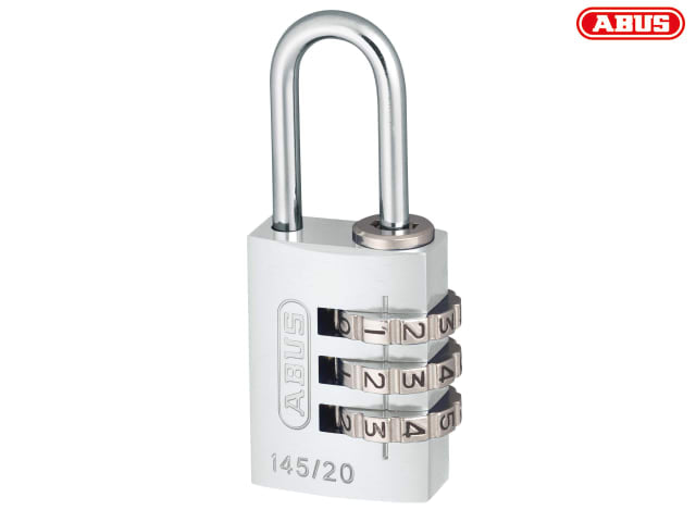 ABUS Mechanical 145/20 20mm Aluminium Combination Padlock Silver 46574