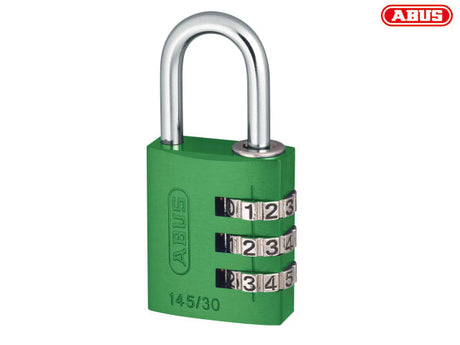 ABUS Mechanical 145/30 30mm Aluminium Combination Padlock Green 46580