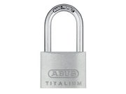 ABUS Mechanical 64TI/40mm TITALIUM Padlock 40mm Long Shackle Keyed Alike KA6411