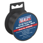 Sealey Automotive Cable Thick Wall 8A 6m Black
