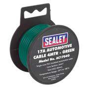 Sealey Automotive Cable Thick Wall 17A 4m Green