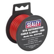 Sealey Automotive Cable Thick Wall 27A 2.5m Red