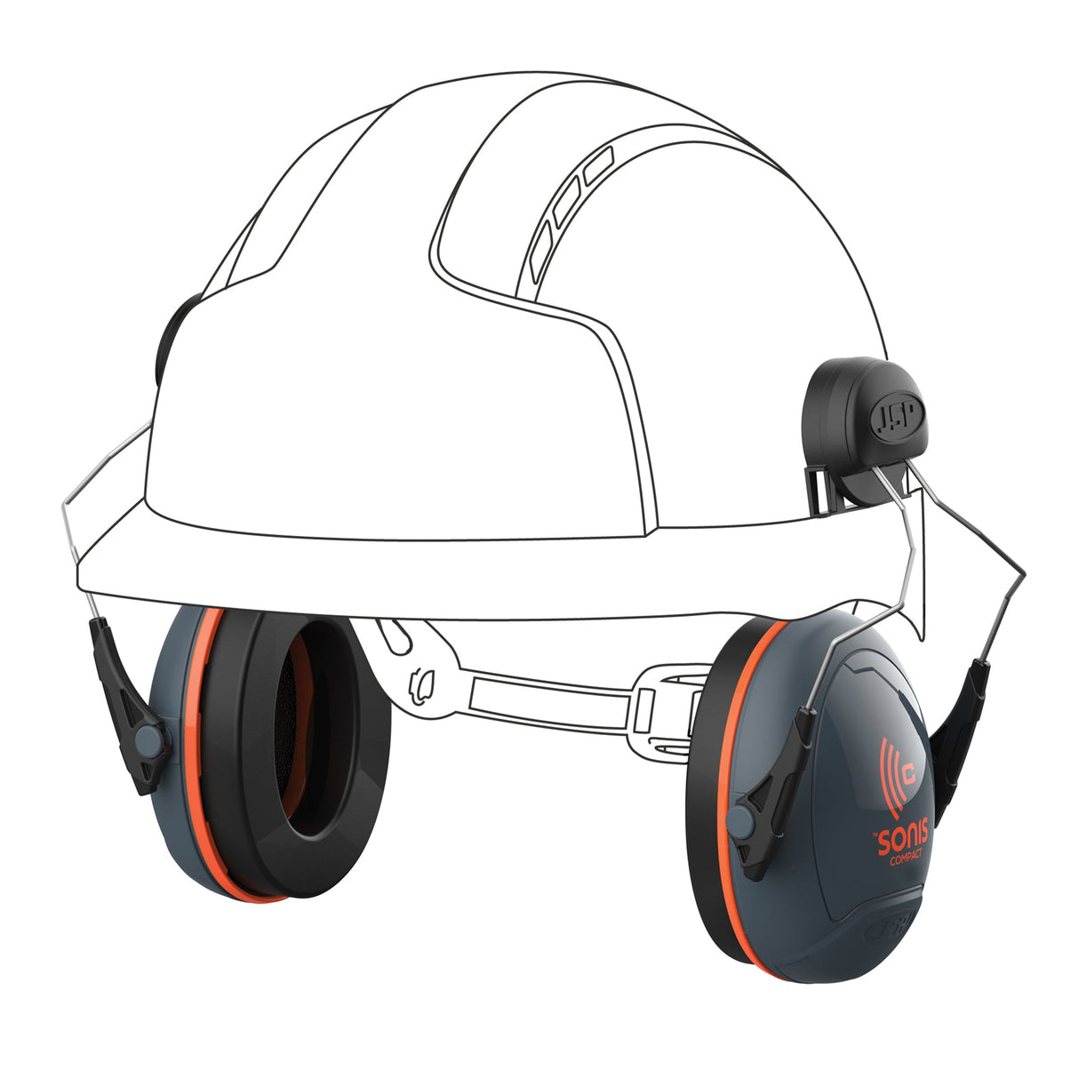 JSP Sonis Compact Low Profile Mounted Ear Defenders 31dB SNR