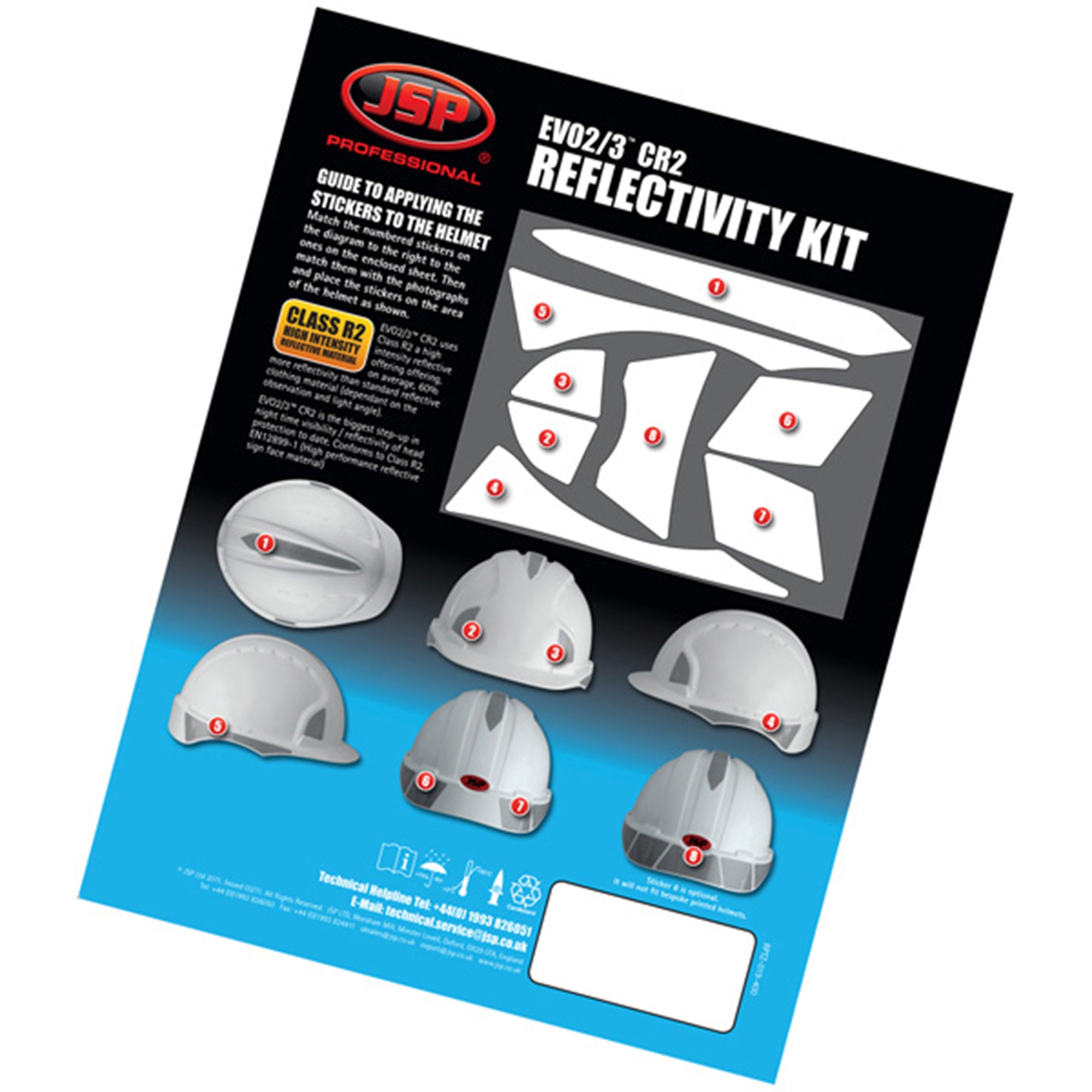 JSP EVO3 Reflective CR2 Decal Kit for EVO2/3 (10 Pack)