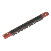 Sealey Socket Retaining Rail with 12 Clips 1/4"Sq Drive