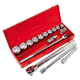 Sealey Socket Set 17pc 3/4"Sq Drive WallDrive® Metric