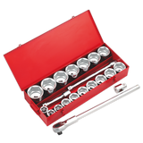 Sealey Socket Set 22pc 1"Sq Drive 6pt WallDrive® Metric