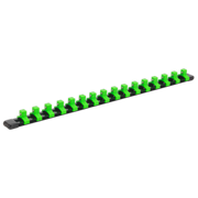 Sealey Socket Retaining Rail with 16 Clips 3/8"Sq Drive - Hi-Vis Green
