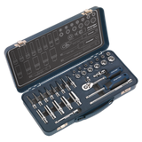 Sealey Socket Set 32pc 1/4"Sq Drive Lock-On 6pt Metric