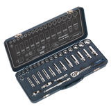 Sealey Socket Set 34pc 3/8"Sq Drive Lock-On 6pt Metric