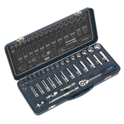 Sealey Socket Set 34pc 3/8"Sq Drive Lock-On 6pt Metric