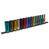 Sealey Multi-Coloured Socket Set 15pc 1/2"Sq Drive 6pt Deep WallDrive® Metric